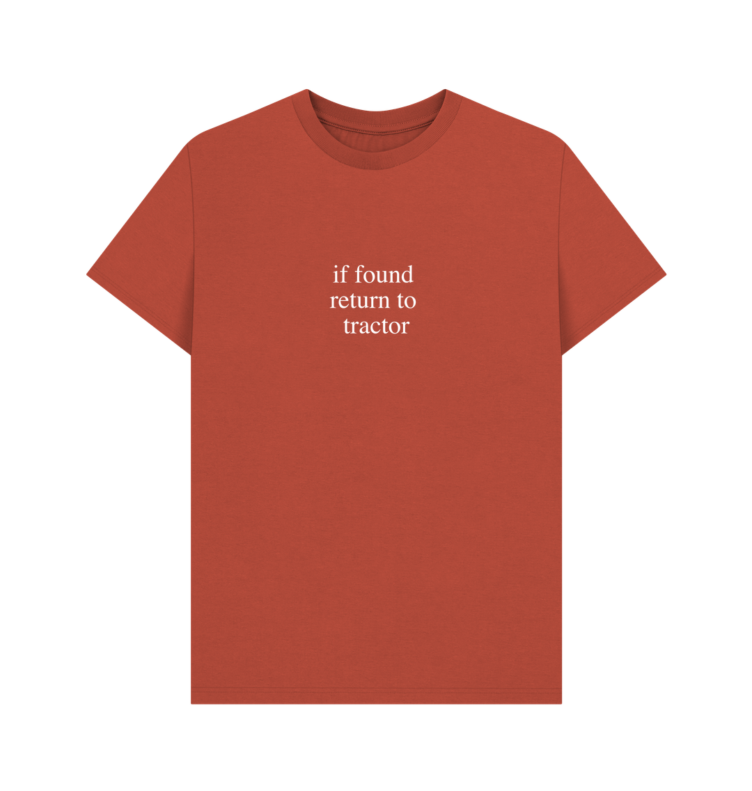Rust \"if found return to tractor\" T-Shirt