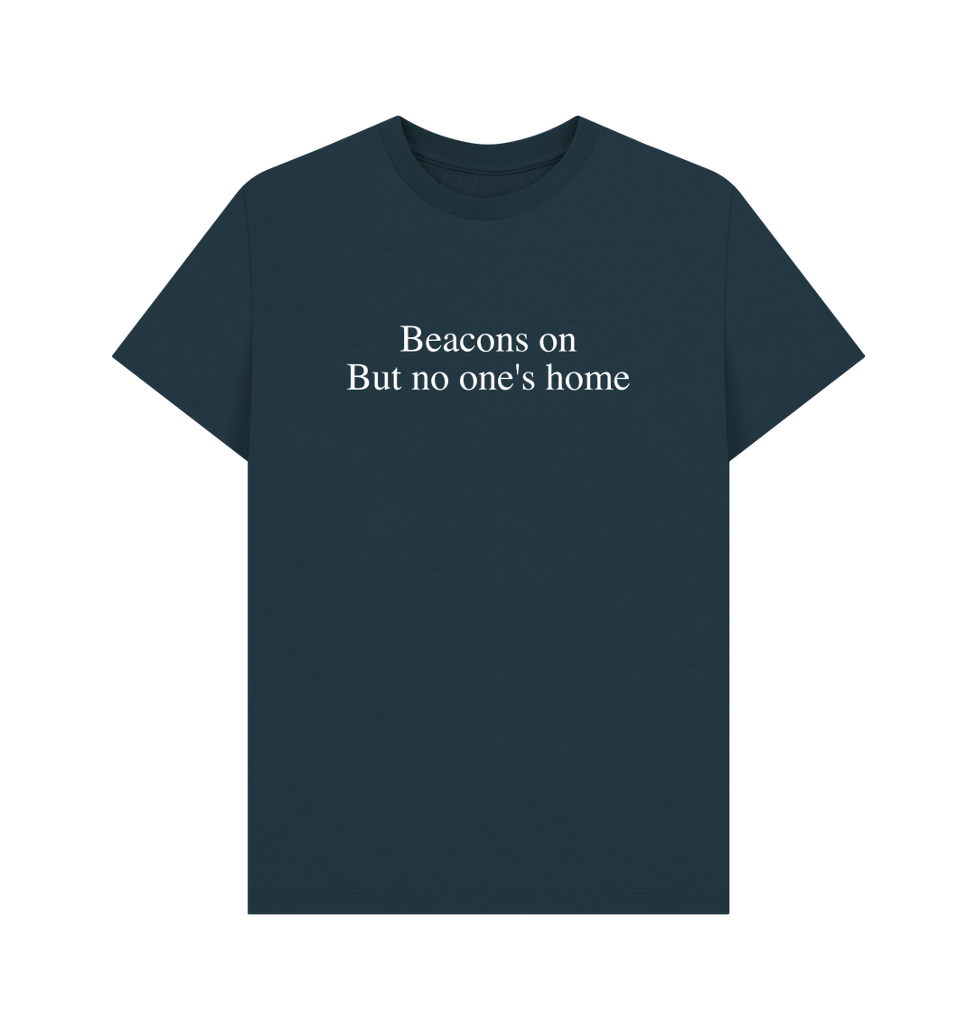 Denim Blue Beacons On, But No One\u2019s Home - Men's T-Shirt