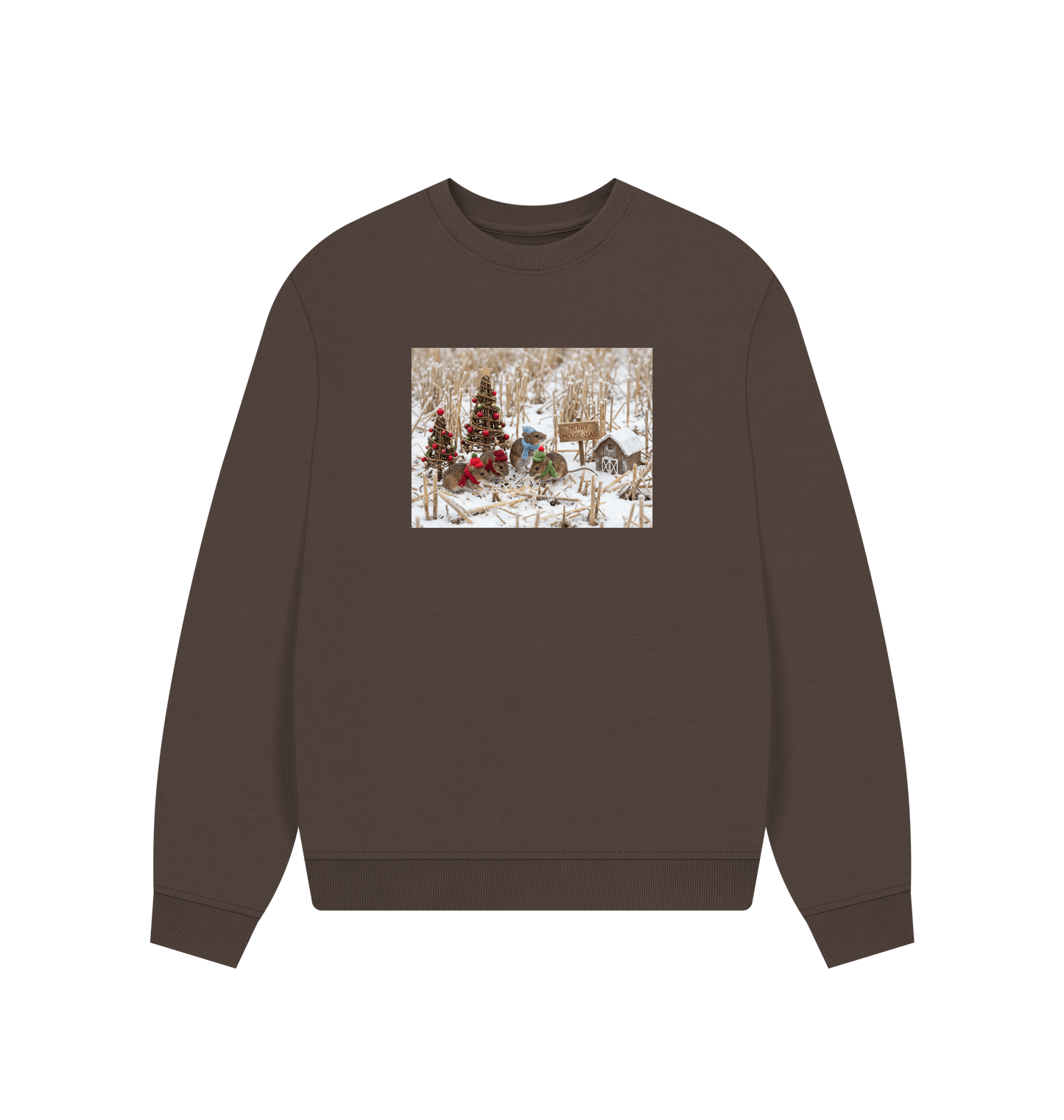 Chocolate Printed Sweater Front